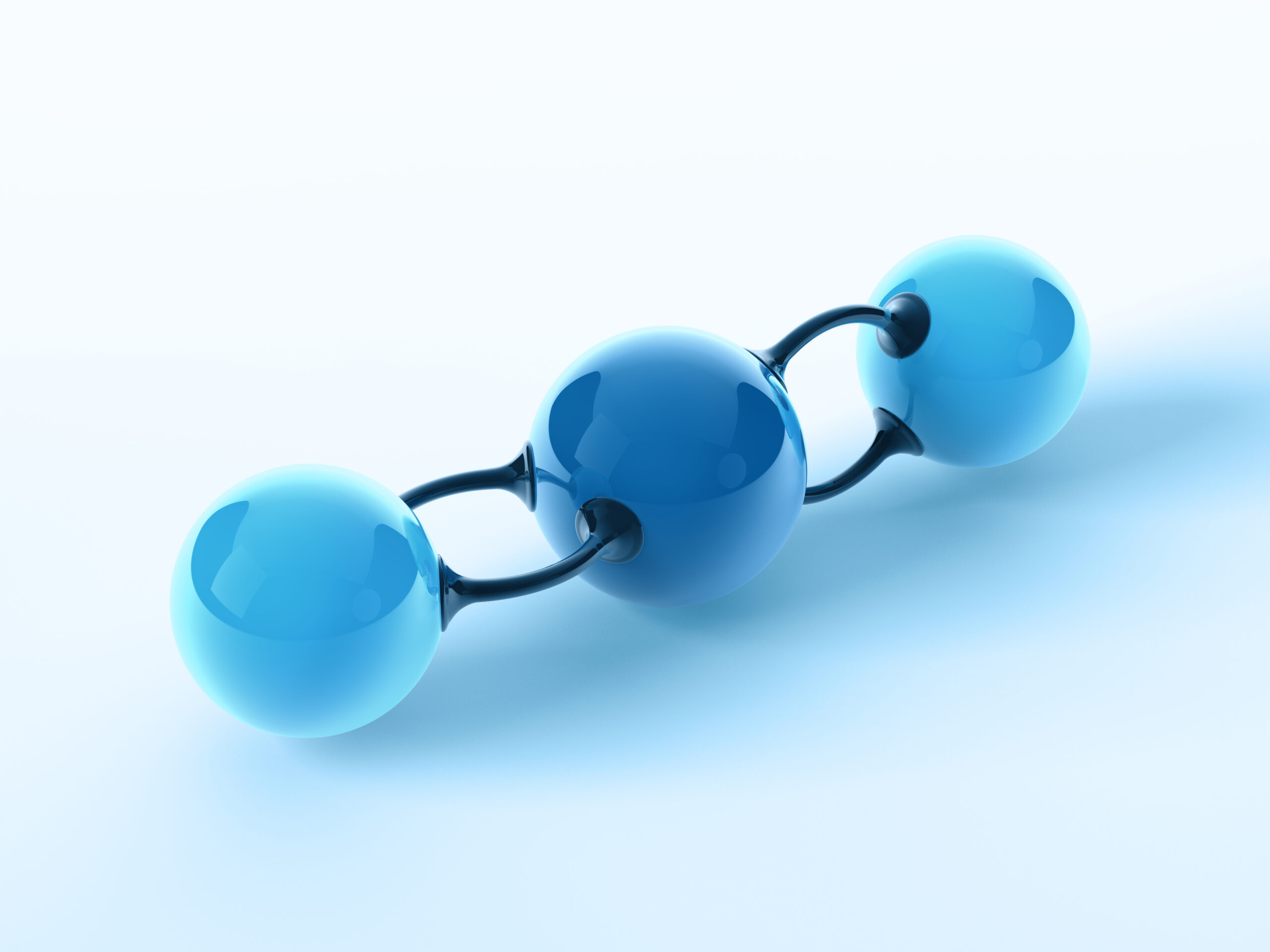 Carbon dioxide molecule shown in blue. Illustration