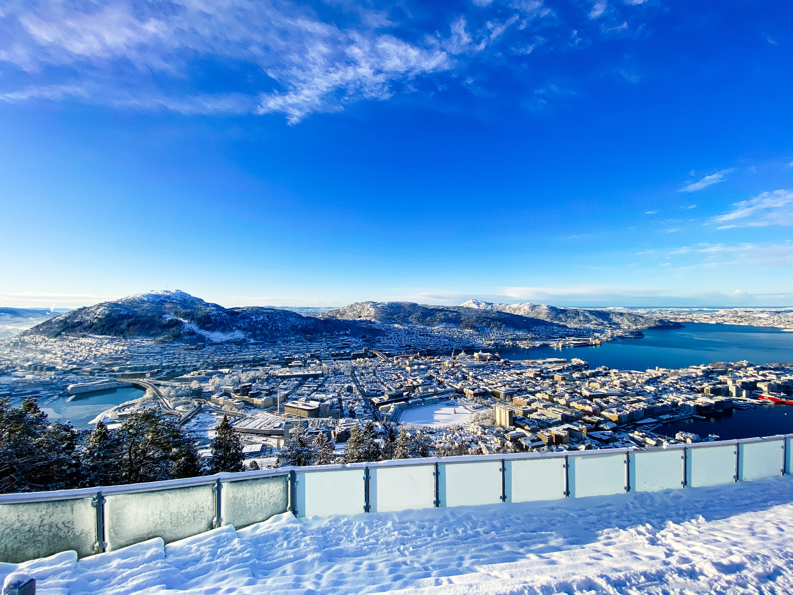 Vinterbilde fra Bergen. Foto